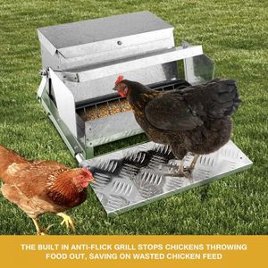 9kg Automatic Chicken Feeder Galvanized Poultry Chook Treadle Self