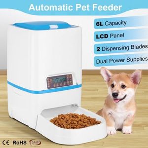 6l Automatic Dog Feeder Timed Auto Pet Cat Food Dispenser W Voice