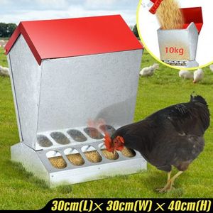 10kg Galvanized Chicken Feeder Poultry Feeder Supplies W