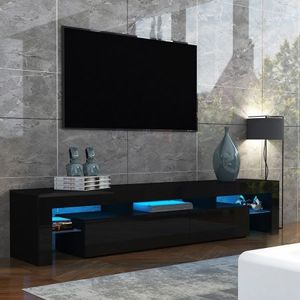 189cm Tv Stand Cabinet 2 Drawers Wooden Entertainment Unit High