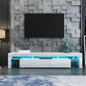 189cm Tv Stand Cabinet 2 Drawers Wooden Entertainment Unit High