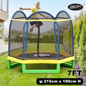 Genki Upgrade 84 Kids Trampoline Indoor Outdoor W Enclosure