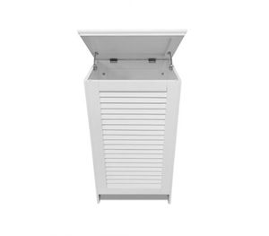 Wooden Laundry Hamper White
