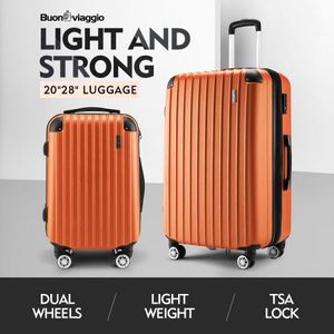 orange hard case luggage