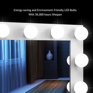 Maxkon Hollywood Style Makeup Mirror 14 Led Lights Vanity Mirror W Dimmer Control White