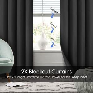 Luxdream 2x Blockout Curtains 3 Layer Insulating Room Darkening