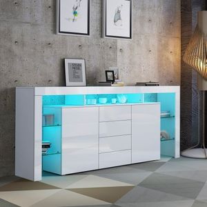 Sideboard Buffet Table Storage Cabinet High Gloss Front Cupboard W