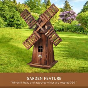 Wooden Garden Windmill Outdoor Decoration Decorative Backyard