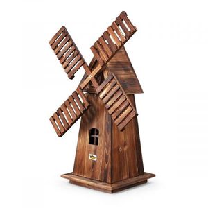 Wooden Garden Windmill Outdoor Decoration Decorative Backyard