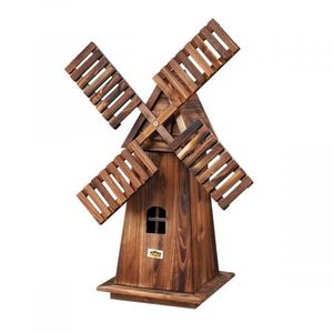 Wooden Garden Windmill Outdoor Decoration Decorative Backyard