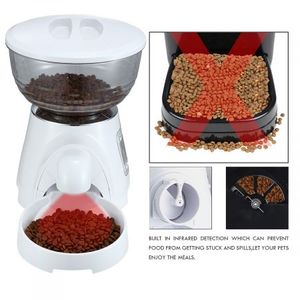 5l Automatic Pet Feeder Cat Dog Food Dispenser White