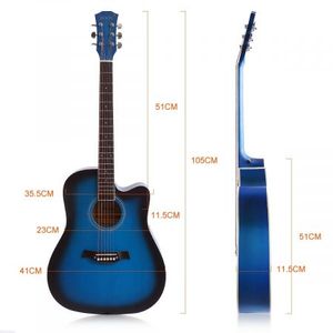 Full Size Acoustic Guitar Blue - Melodic 41 Acoustic Guitar With Guitar Stand Soft Case Blue