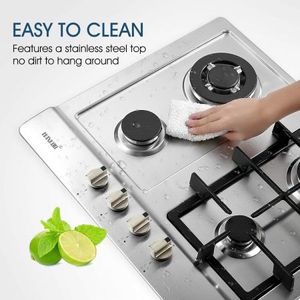 4 Burner Gas Cooktop 60cm Hob Stainless Steel Kitchen Gas Stove Ng Lpg