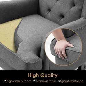 Grey Linen Fabric Armchair Recliner Chair Single Sofa Rocking Chair