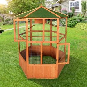 Petscene XL Wooden Bird Cage Pet Home Aviary Budgie Canary