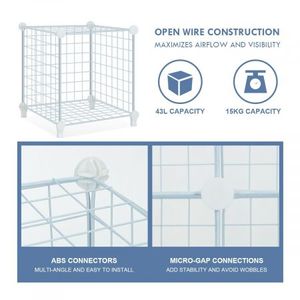 12 Cube Metal Wire Storage Shelf, Cube Wire Storage Shelves White