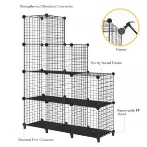 Metal Wire 25 Cube Storage Grid, Grid Wire Modular Shelving Connectors