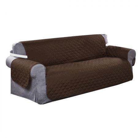 Sofa Cover Couch Lounge Protector Quilted Slipcovers Waterproof Coffee 335cm x 218cm