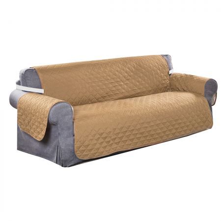Sofa Cover Couch Lounge Protector Quilted Slipcovers Waterproof Ginger 335cm x 218cm