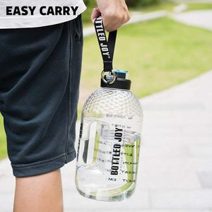 BOTTLED JOY Half Gallon Water Bottle with Straw Lid BPA Free 75oz Large Water Bottle Hydration with Motivational Time Mark Leak-Proof Drinking 2.2L Water Bottle for Camping Workouts and Outdoor 