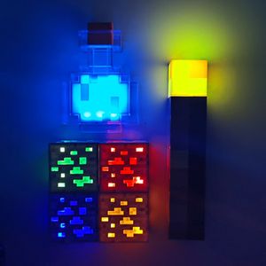 Minecraft Brownstone Torch Lamp 11 5 Inch Led Night Light Usb Charging Port Bestdeals