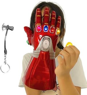 XXF Iron Man Infinity Gauntlet,Iron Man Infinity Glove led Stone Light Up Halloween Party for Adult.