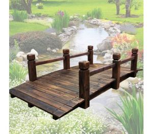 Wooden Garden Bridge With Side Rails