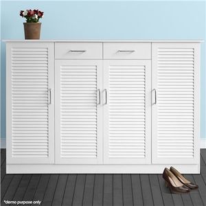 large white shoe cabinet