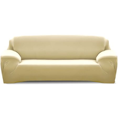 Easy Fit Stretch Couch Sofa Slipcovers Protectors Covers 3 Seater Cream