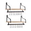 Levede Floating Shelf Brackets Wall Shelves Mount Display Rack Storage Hook 2pcs