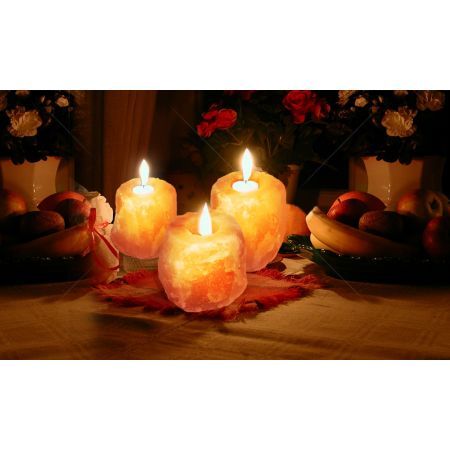 4x New Himalayan Salt Tealight Candle Holder Decor Natural Crystal Ionizer Home