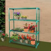2x 4 Tier Plant Shelve Garden Greenhouse Steel Storage Shelving Frame Stand Rack