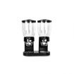 Double Cereal Dispenser Dry Food Storage Container Dispense Machine Black