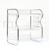 3 Tier Stainless Steel Dish Rack Drainer Tray Kitchen Storage Cup Cutlery Holder