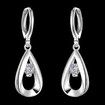Earrings silver Plated Drop Earrings Female Retro Zircon Earrings Hollow Diamond Earrings