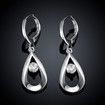 Earrings silver Plated Drop Earrings Female Retro Zircon Earrings Hollow Diamond Earrings