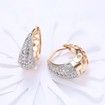 3A Swarovski Crystals Gold Plated Hollow Hoop Earrings