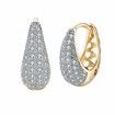 3A Swarovski Crystals Gold Plated Hollow Hoop Earrings