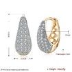 3A Swarovski Crystals Gold Plated Hollow Hoop Earrings