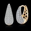 3A Swarovski Crystals Gold Plated Hollow Hoop Earrings