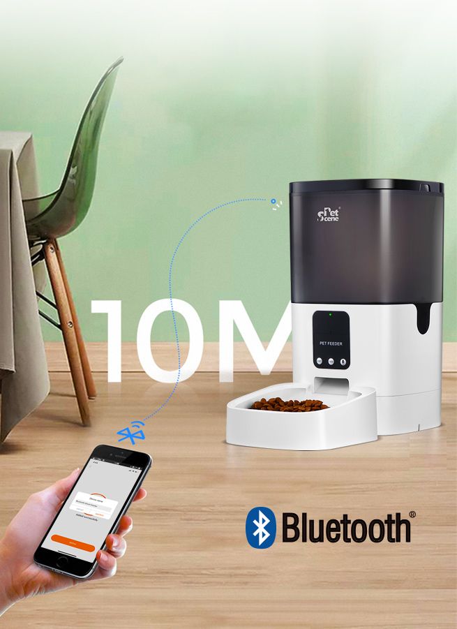 Petscene 6L Automatic Pet Feeder Dog Cat Feeder Food Dispenser with Bluetooth BestDeals.co.nz