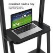 Mobile TV Stand Mount Bracket Trolley 32-75 Inch LED LCD Screen Monitor Television Cart with Media Storage Shelf Wheels Adjustable Freestanding