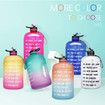1 Gallon/128oz Motivational Water Bottle with Time Marker And Straw BPA Free