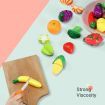 62 Pieces Kitchen Pretend Play Food Set for Kids Cutting Fruits Vegetables Pizza Toys Set