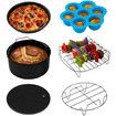 Accessories Set of 6 Fit all 5.8Qt, 6Qt or Larger Air Fryer, BPA Free, Nonstick Coating, Black