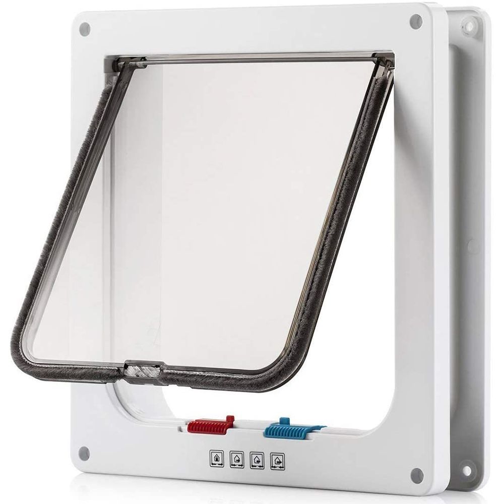 Large Cat Door (Outer Size 9.9inch x 9.2inch) for Cats and Doggie with Circumference less than 23 inch, Suitable for Window and Wall
