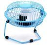 New USB Powered 6 Inch Mini Desktop Fan 360 Degree Rotation Blue