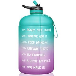 3.7l Large Water Bottle Hydration With Motivational Time Marker Reminder
