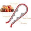 Jar Opener, 5 in 1 Multi Function Can Opener Bottle Opener Kit with Silicone Handle Easy to Use for Children, Elderly and Arthritis Sufferers