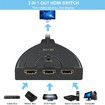 HDMI Switch,3 Port 4K HDMI Switch 3x1 Switch Splitter with Pigtail Cable Supports Full HD 4K 1080P 3D Player